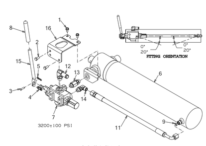 Cylinder Diagram and Parts List for LS25 (24BF552B710)(2020) Cub Cadet Log Splitter
